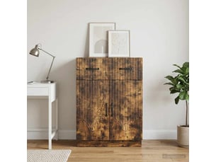 Buffet - bahut - meuble de rangement chêne fumé 66 x 34,5 x 87 cm bois d'ingénierie