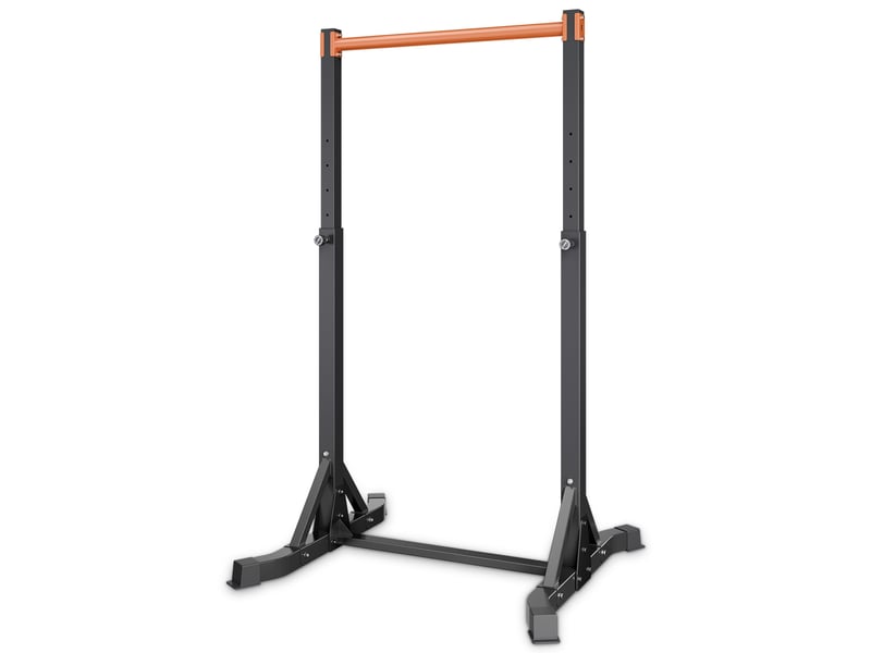  Vevor barre de traction autoportante charge 150 kg, station de tractions avec structure en h et tube en acier robuste, 8 niveaux de reglage en hauteur, pour releves de jambes, entrainement domicile  - Conforama A