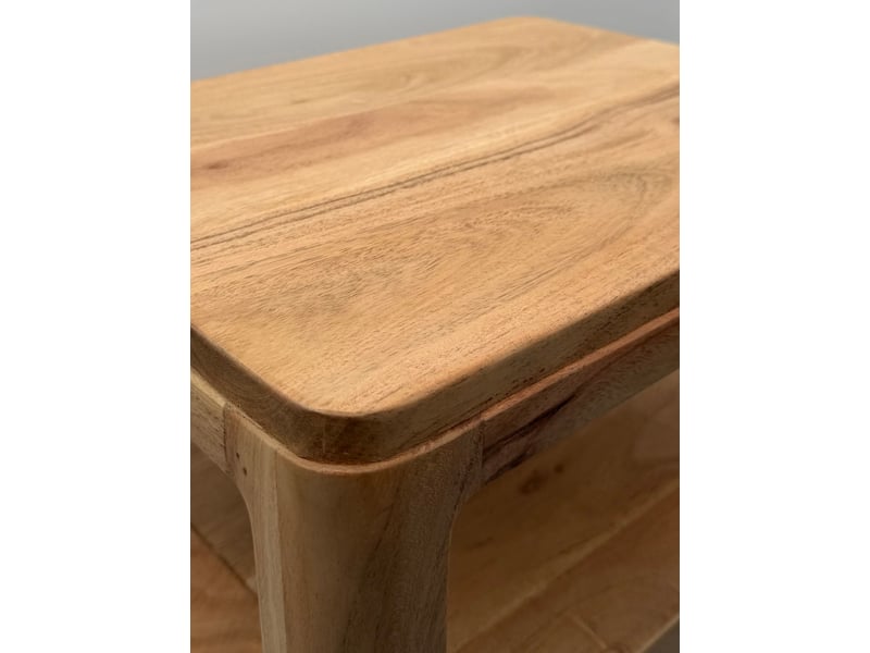 Finebuy table de chevet en bois massif d'acacia 45x35x46cm - console de nuit avec tiroir & étagères ouvertes - table de chevet en bois - table de nuit chambre - commode de nuit design moderne  - Conforama E
