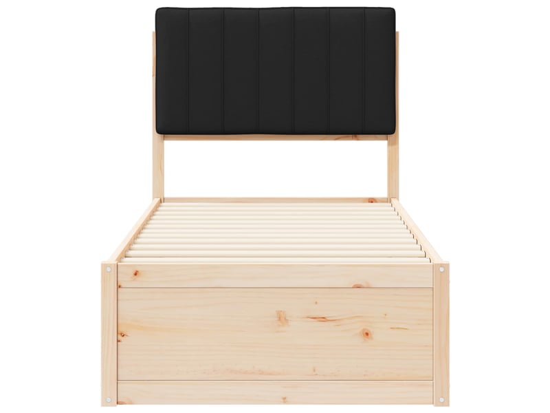  Lit simple- lit adulte -  cadre de lit avec tête de lit rembourrée noir 80 x 200 cm  - Conforama D