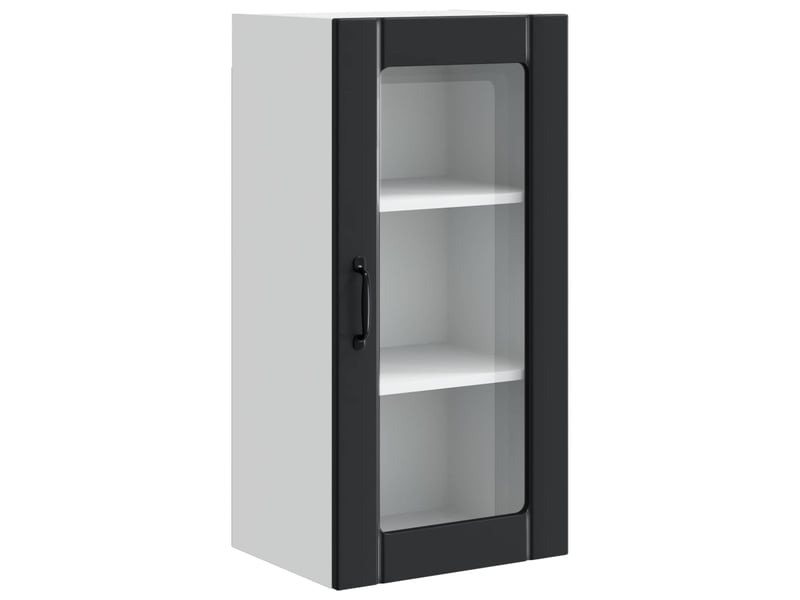Meuble mural de cuisine, cabinet en verre mural noir 40x31x80cm shl6856 - Conforama A