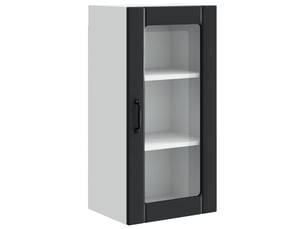 Meuble mural de cuisine, cabinet en verre mural noir 40x31x80cm shl6856