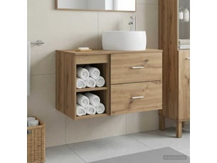 Ensemble de mobilier de salle de bain 2 pcs chêne artisanal shl7418