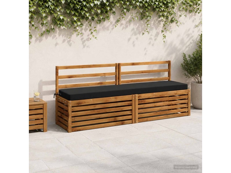  Lot de 2 coussins de banc, coussins d'assise soest 100 % polyester noir cf57309  - Conforama B