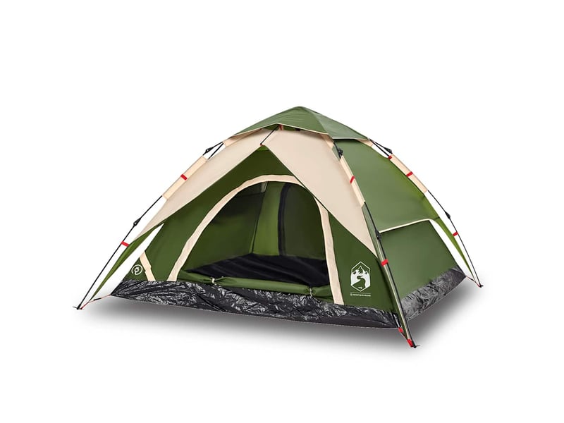  Tente de camping, tente à dôme 5 personnes vert libération rapide shl30661  - Conforama A