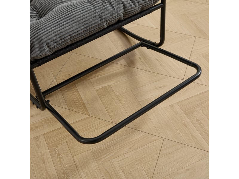  Chaise à bascule d'extérieur en acier avec coussin gris W2021P443606 - Conforama E