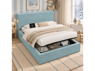 Lit coffre 140x200 cm   evarich coloris bleu