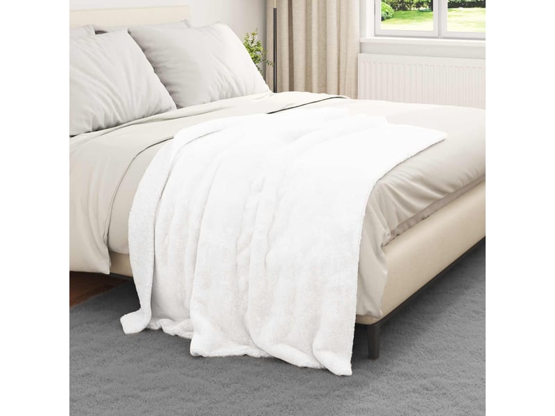  Plaid canapé blanc 130x150 cm 1 kg polaire  - Conforama C
