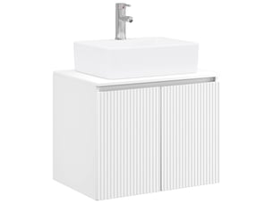 Ensemble de mobilier de salle de bain blanc bois d'ingénierie cf64579