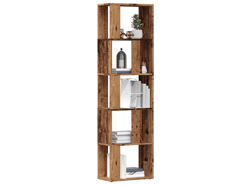 Bibliothèque, meuble de rangement salon vieux bois 45x24x159 cm bois d'ingénierie  - Conforama B