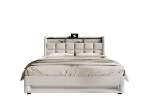 Lit coffre 140x190/200cm <strong></strong> <strong></strong> coloris beige