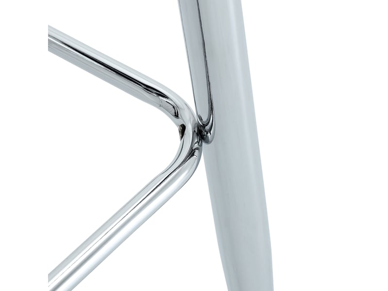  Tabourets de bar 100 cm lot de 2, chaise de bar, tabouret haut, chaise haute cuisine, assise pu, métal argenté, blanc  - Conforama E