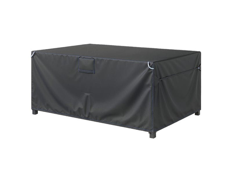 Housse protection mobilier jardin 180×120×74 cm, tissu oxford 420d imperméable coupe-vent anti-uv résistante hiver, noire - Conforama A