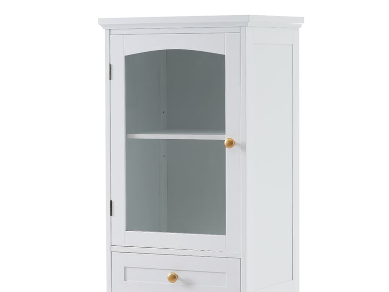  Colonne de salle de bain 2 portes 2 tiroirs en mdf blanc 45 x 36 x 160 cm  - Conforama E