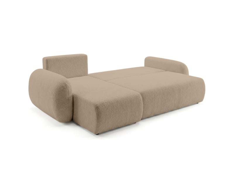  Alya - canapé d'angle convertible et réversible 3 places en bouclette  - Conforama C