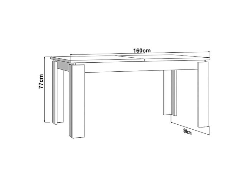  Table extensible lajon, 8 places, 160x90x77h cm blanc crème Lajon - Conforama D