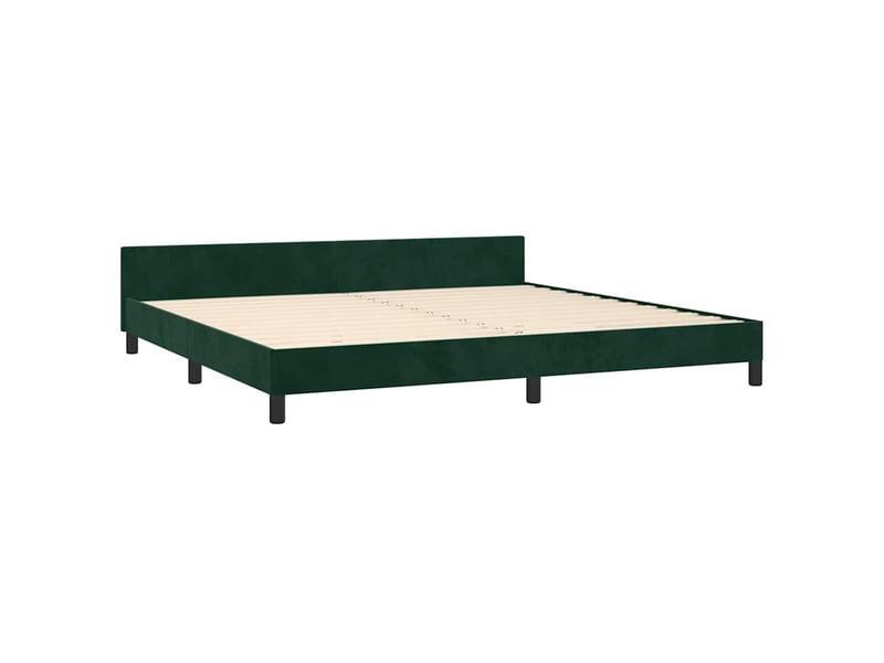  Lit double- lit adulte -  cadre de lit sans matelas vert foncé 200x200 cm velours  - Conforama C