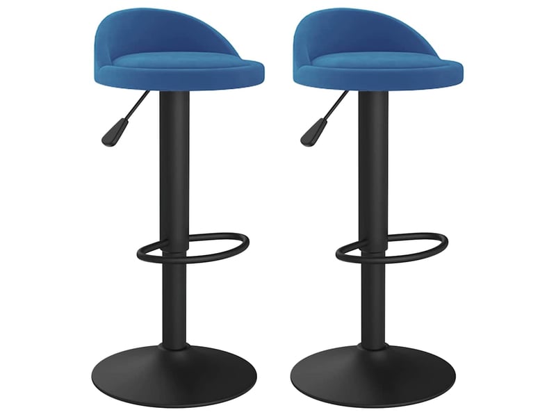  Lot de 2 tabouret de bar, chaise de bar bleu velours shl64970  - Conforama A