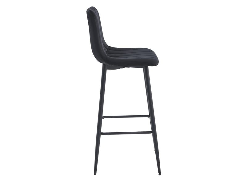  Tabouret de bar - leobert - pozza - velours noirpieds noirs - lot de 4  - Conforama D