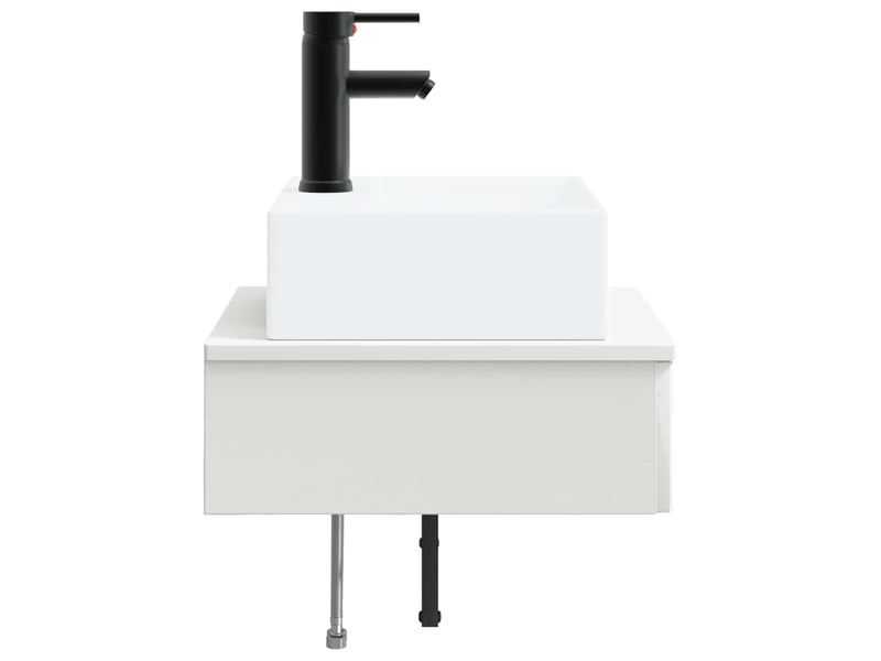  Basin de lavage mural, lavabo blanc brillant 40x41x39 cm  - Conforama D