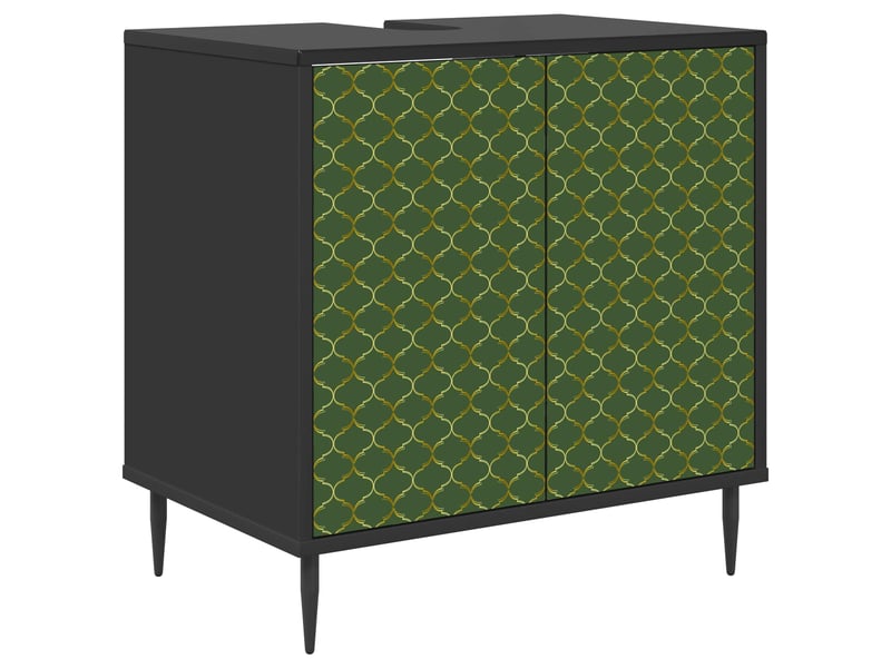  Armoire de salle de bain, meuble de rangement geleen chêne noir 60x40x61 cm  - Conforama A