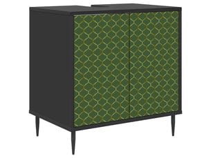 Armoire de salle de bain, meuble de rangement geleen chêne noir 60x40x61 cm