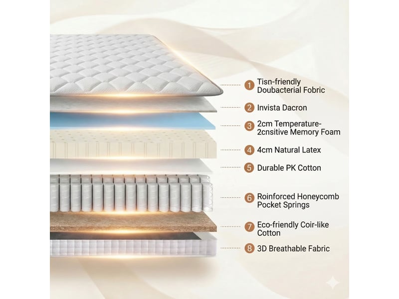  Matelas 160x200cm à 7 zones, soutien très ferme, ressorts ensachés, 25 cm, oeko-tex W5710P461973 - Conforama D