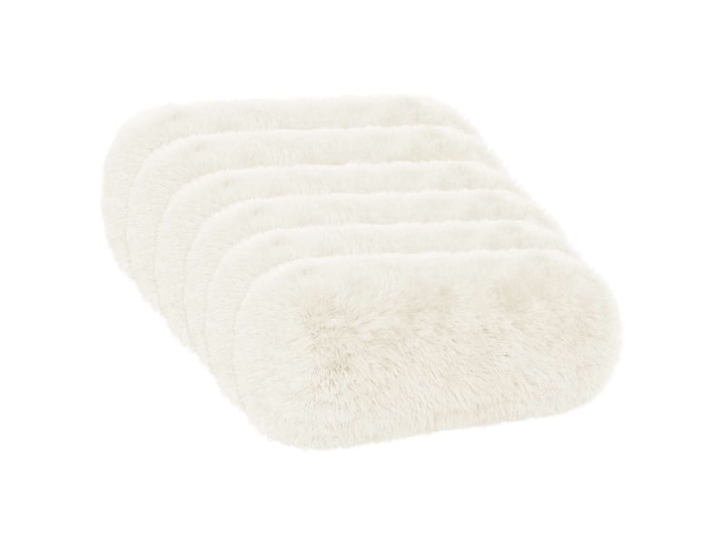 Lot de 6 coussins avec oreiller, coussins décoratifs heerlen blanc fleece pv cf50795 - Conforama A