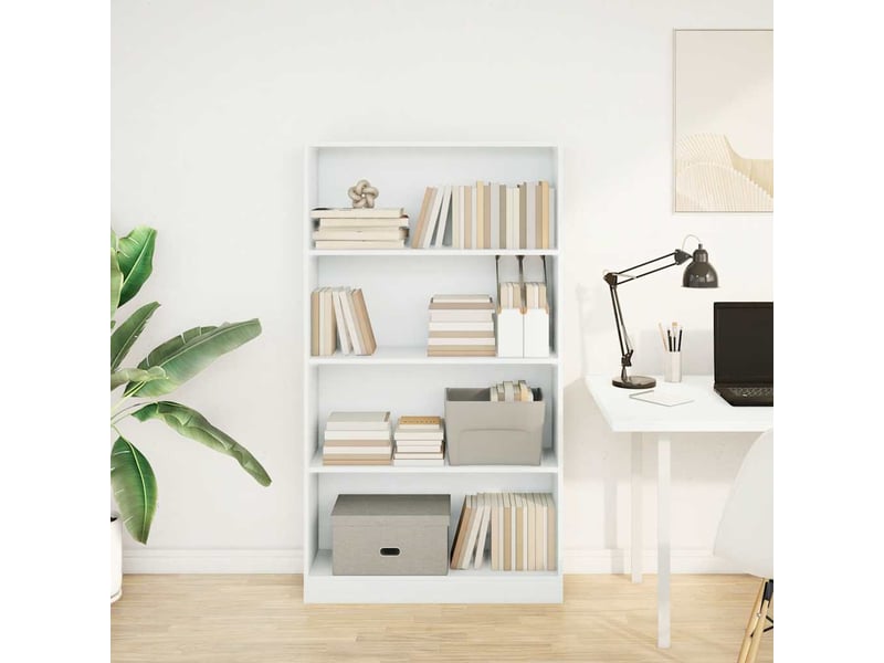  Bibliothèque, armoire à livres blanc 80x24x143 cm bois d'ingénierie  - Conforama C
