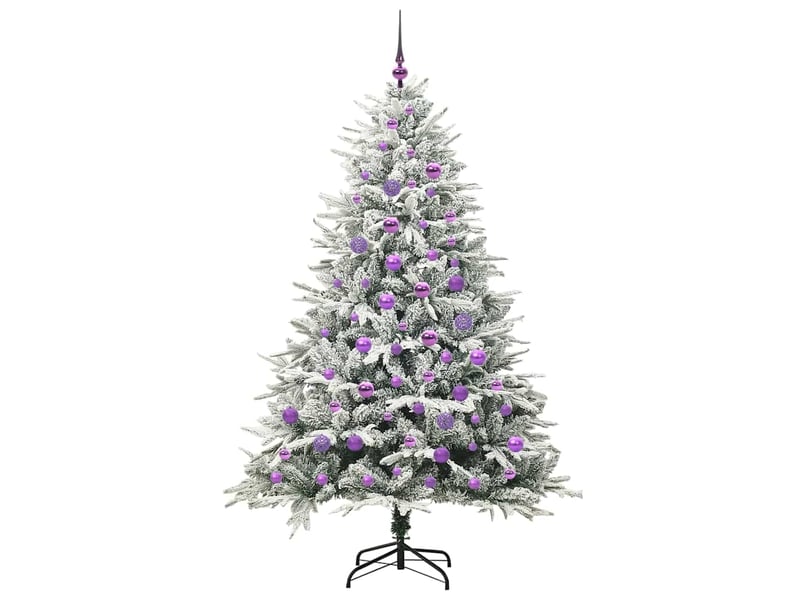 Sapin de noël - arbre de noël artificiel pré-éclairé avec ensemble de boules - Conforama D