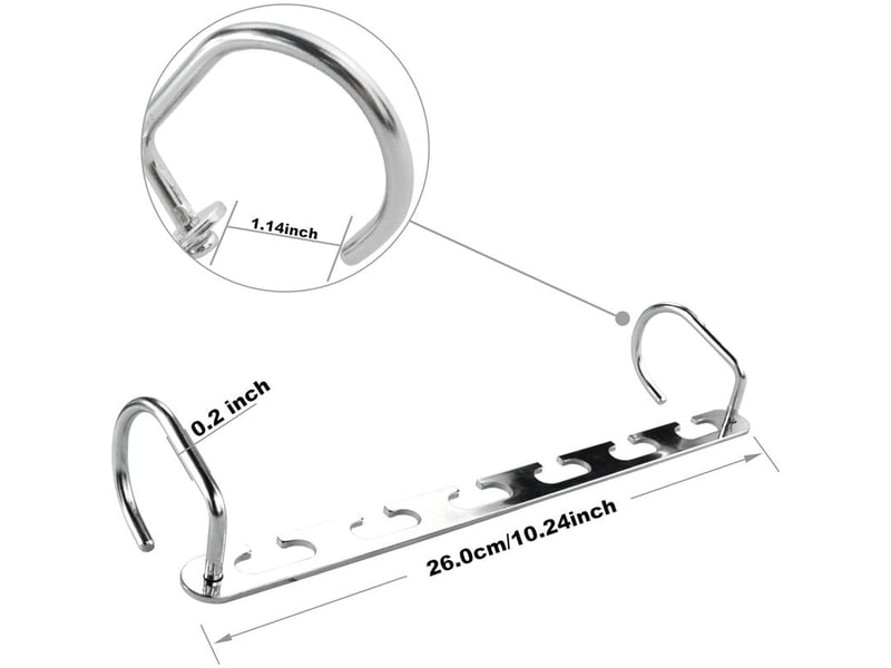  8pcs cintre multiple porte-manteaux, porte cintres gain de place pour dressing, organisateur de cintre magique en métal, rangement de chemises,vestes,vêtements dans penderie,placard,armoire  - Conforama D