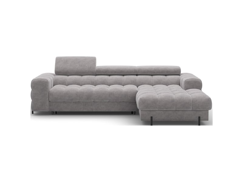  Canapé d'angle droit convertible gris foncé chiné design élégant 285x99x181cm filtro  - Conforama A
