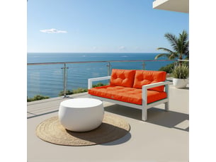 Coussins pour salon de jardin capitonné 120x60cm orange