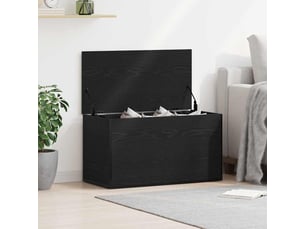 Boîte de rangement, coffre de rangement chêne noir 84x42x46 cm bois d'ingénierie