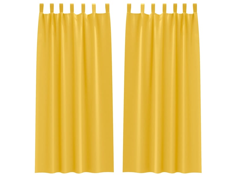 Lot de 2 rideaux occultants, rideaux black-out avec anneaux jaune moutarde polyester cf44673 - Conforama A
