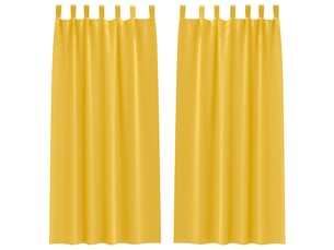 Lot de 2 rideaux occultants, rideaux black-out avec anneaux jaune moutarde polyester cf44673