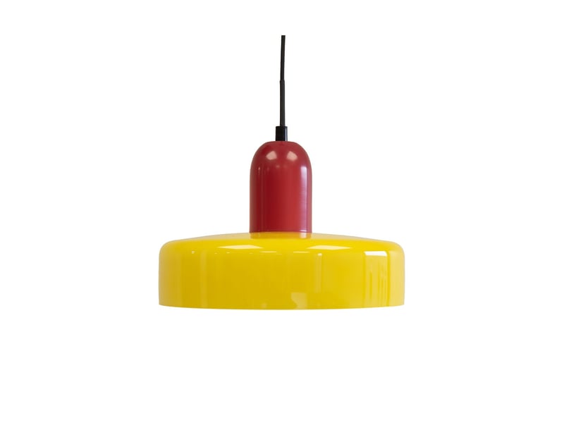  Suspension yori en verre et métal rouge et jaune ø25 cm 62912 - Conforama A