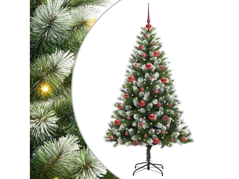  Sapin de noël - arbre de noël artificiel avec neige artificielle 150 led  - Conforama A