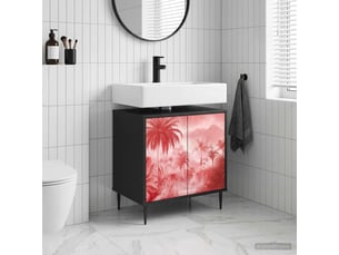 Armoire de salle de bain, meuble de rangement aachen chêne noir 60x40x61 cm
