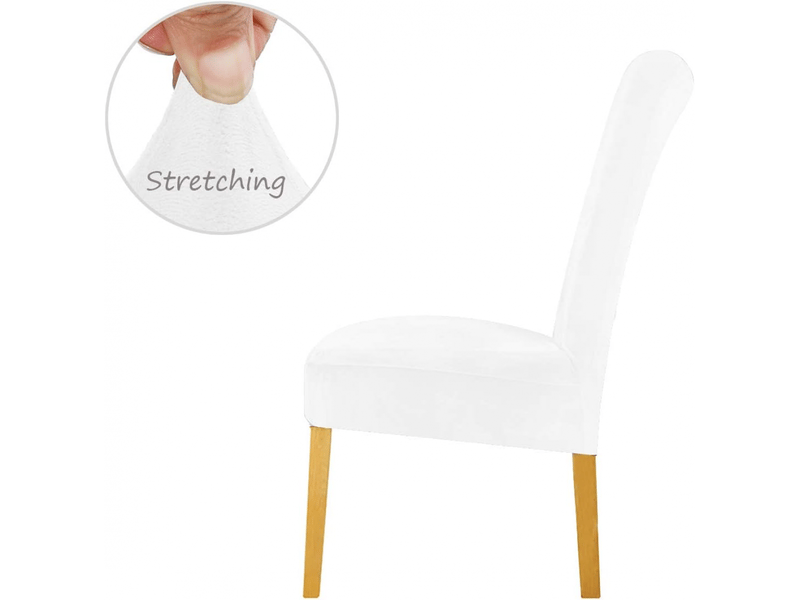  Housses de chaise en velours, fabriquées en spandex extensible avec bande élastique, adaptées aux restaurants, hôtels, fêtes et banquets blanc, paqu XLH-ZLS-009379MF - Conforama B