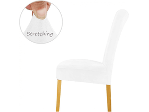 Housses de chaise en velours, fabriquées en spandex extensible avec bande élastique, adaptées aux restaurants, hôtels, fêtes et banquets blanc, paqu