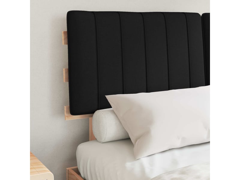  Lit double- lit adulte -  cadre de lit avec tête de lit rembourrée noir 135 x 190 cm  - Conforama B