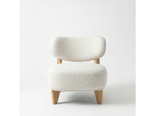 Fauteuil como blanc cassé - laine bouclée