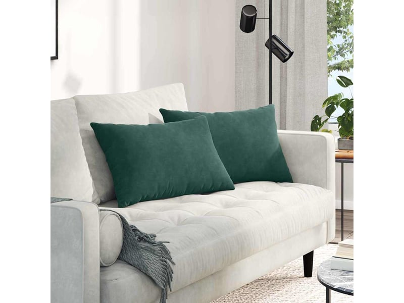  Lot de 2 coussins de canapé, coussins décoratifs vert foncé 60 x 40 cm cf59190  - Conforama B