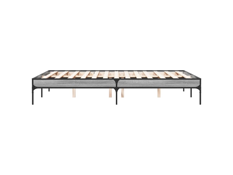  Lit double- lit adulte -  cadre de lit sans matelas sonoma gris 135x190 cm  - Conforama D