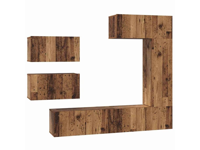  Ensemble meuble tv - banc tv - meuble de rangement 6 pcs bois ancien bois d'ingénierie  - Conforama A