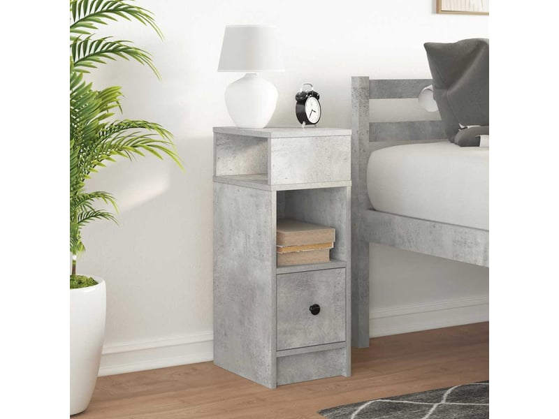  Table de chevet avec tiroir gris béton 25x31x66 cm  - Conforama C