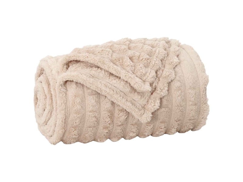  Couverture jetée de canapé 6 pcs beige 270x240 cm 10.5 kg toison  - Conforama D