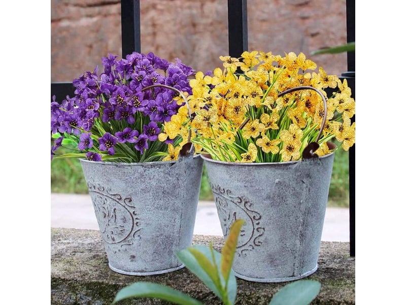  10 bundles fleurs artificielles extérieures résistant aux uv pas de fade faux fleurs violettes pour intérieur extérieur plantes suspendues jardin patio porche fenêtre bote maison de mariage décor de f  - Conforama B
