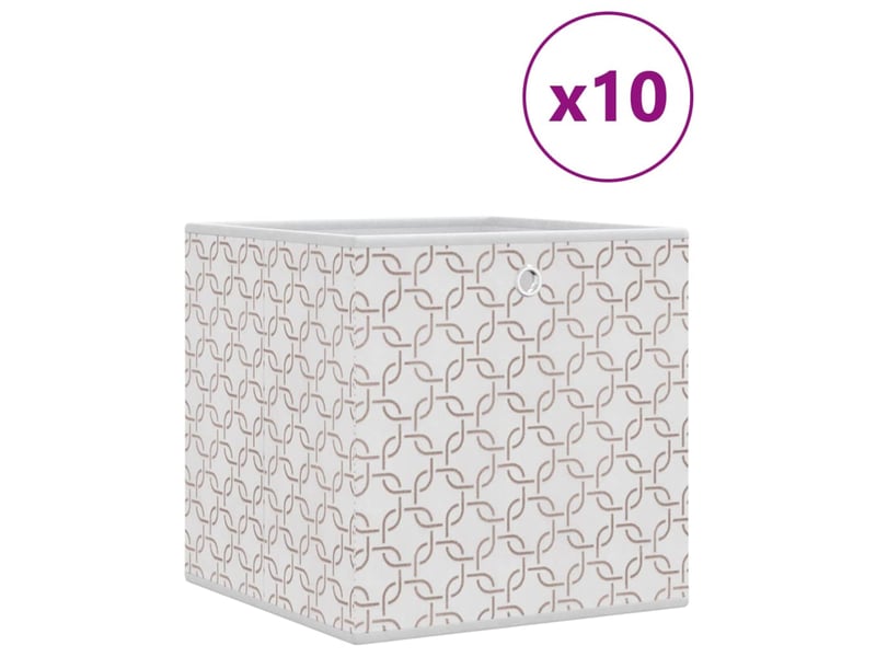  Boîtes de rangement pliables 10 pcs crème tissu intissé  - Conforama A